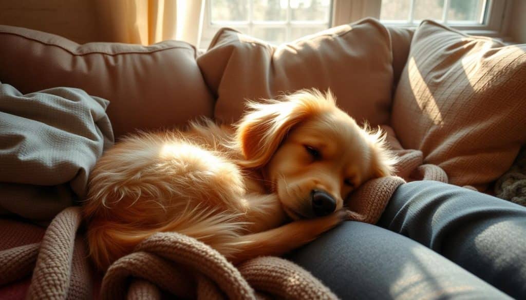 Golden Retriever Cuddling