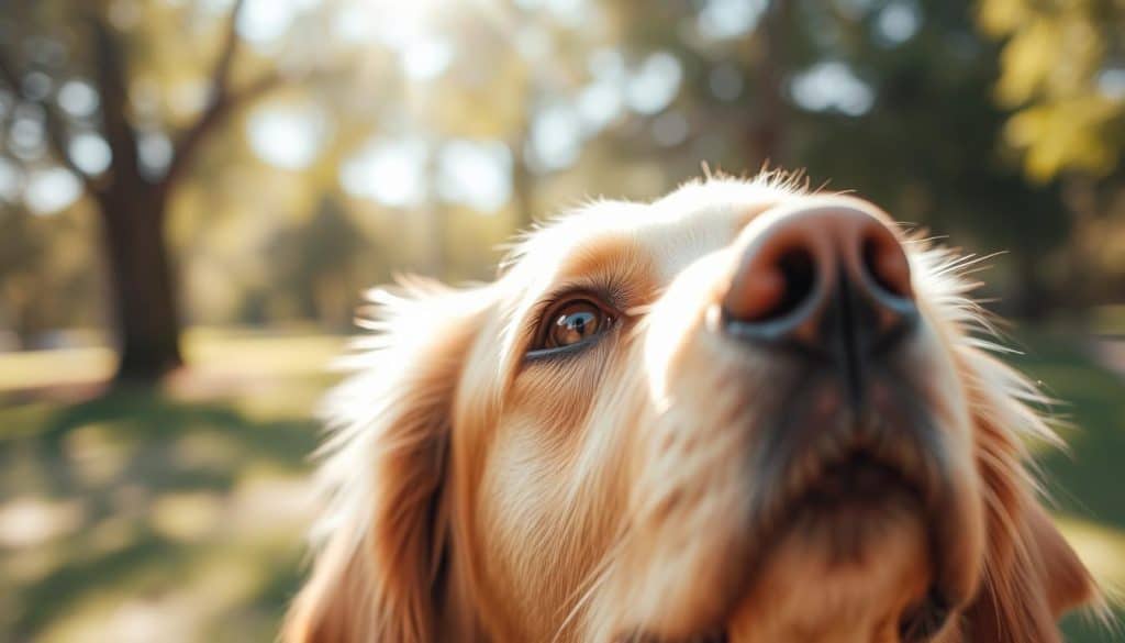 Golden Retriever eye contact