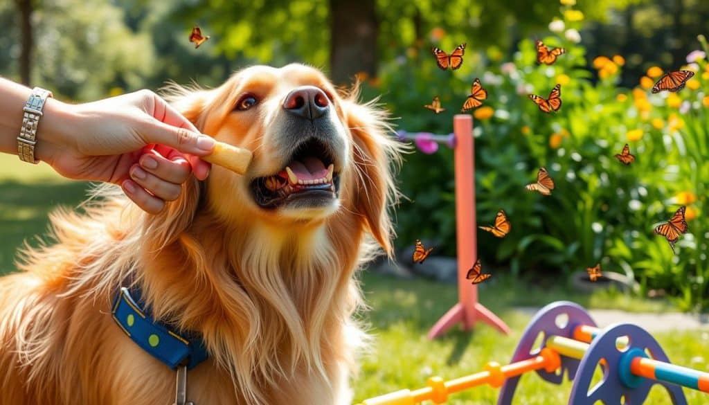 Golden retriever positive reinforcement