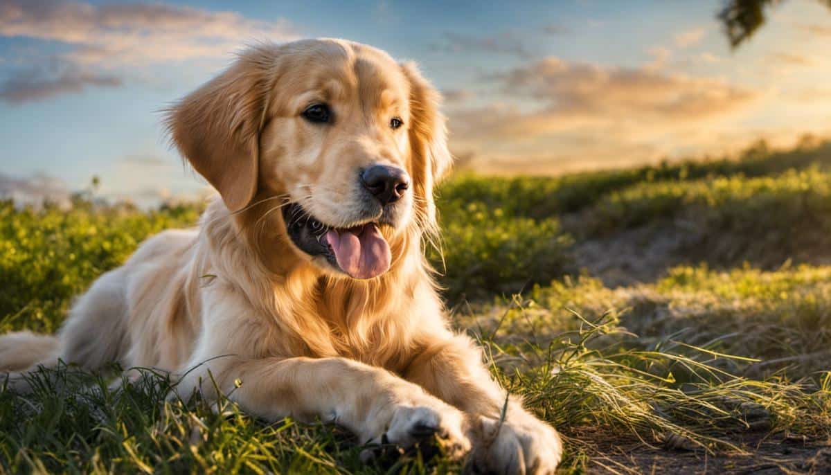 A happy and healthy Golden Retriever, ready to play and explore.